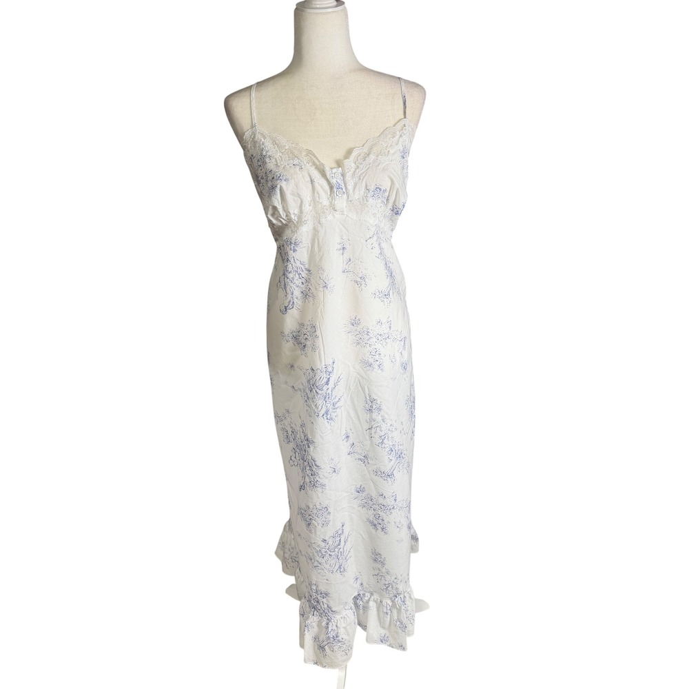 Jacalyn‎ Bennett Blue Toile Lace Trim Nightgown – XL